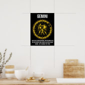 Poster Gemini - Horoscope, Drôle Humour de signe Zodiaque (Cuisine)