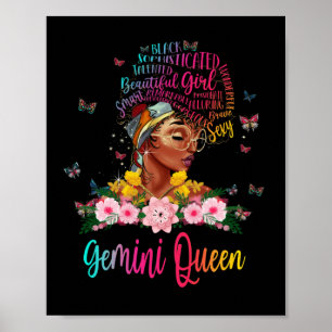 Poster Gemini Reine femme noire Persistant beauté
