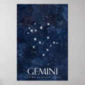 Poster Gemini Zodiac avec nom, signe étoile zodiac (Devant)