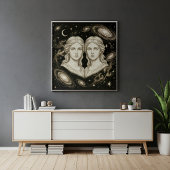 Poster Gemini Zodiac Celestial Astrology