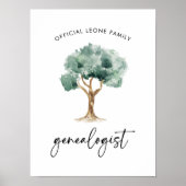 Poster Généalogiste de famille officiel avec arbre | Styl (Devant)