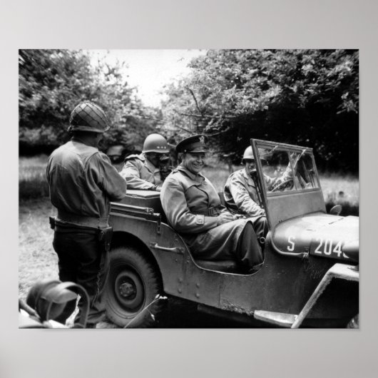 Poster Général Eisenhower En Jeep — 2ÈME GUERRE MONDIALE (Devant)