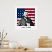 Poster General Grant et le drapeau américain (Cuisine)