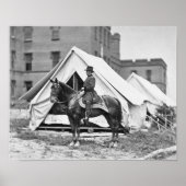 Poster Général Joseph Hooker À Cheval (Devant)