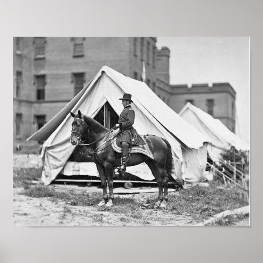 Poster Général Joseph Hooker À Cheval (Devant)