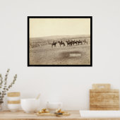 Poster Général Miles & Personnel au camp indien SD 1891 (Cuisine)