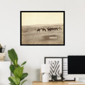 Poster Général Miles & Personnel au camp indien SD 1891 (Bureau à domicile)