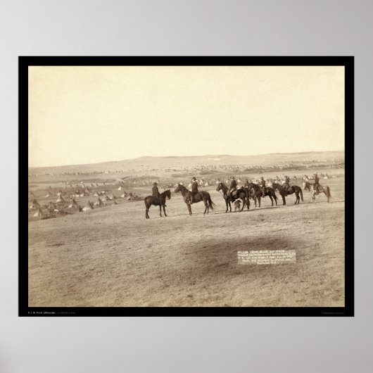 Poster Général Miles & Personnel au camp indien SD 1891 (Devant)