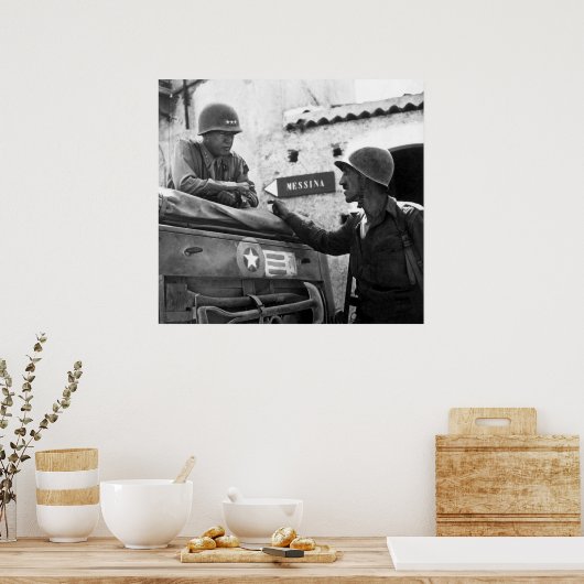 Poster Général Patton En Sicile (Cuisine)