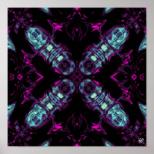 Poster Générateur d'énergie (motif abstrait coloré) v1 (Devant)