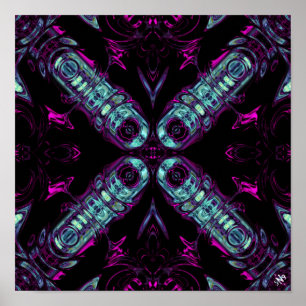 Poster Générateur d'énergie (motif abstrait coloré) v2