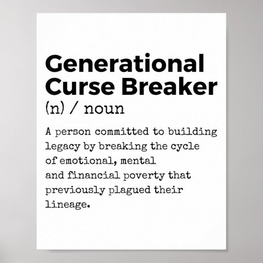 Poster Generational Curse Breaker Definition Melanin Blac (Devant)