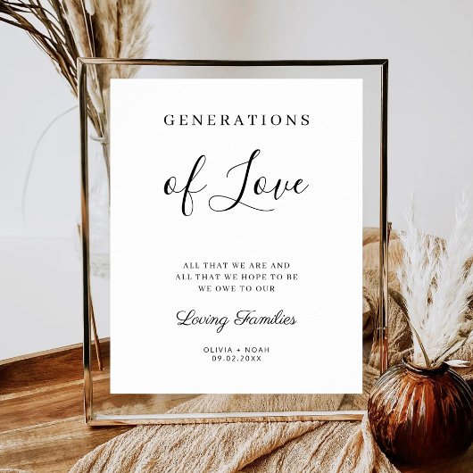 Poster Generations Of Love Minimalist Modern Wedding