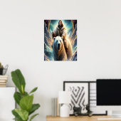 Poster (Généré par AI ) Jésus sur un ours polaire 20x16 (Bureau à domicile)
