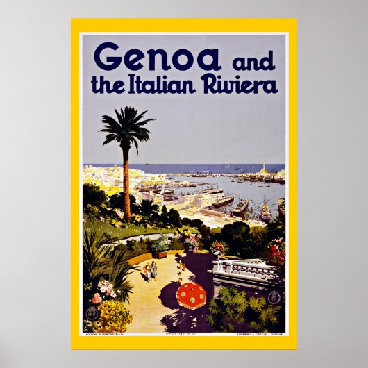 Poster Gênes Gênes Italie Vintage voyage (Devant)