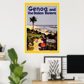 Poster Gênes Gênes Italie Vintage voyage (Bureau à domicile)