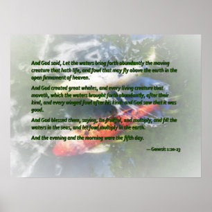Poster Genèse 1 20-23 Dieu dit : Que les eaux apportent