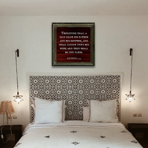 Poster Genèse 2:24 Roi Jacques Bible Christian