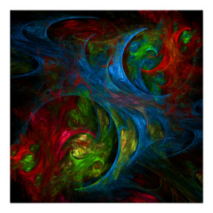 Poster Genèse Bleu Art Abstrait