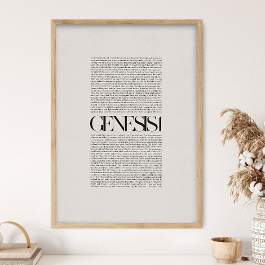 Poster Genesis 1, Bible Verse, Modern Bible, Scripture Wa