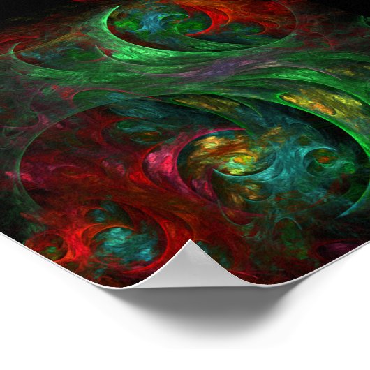 Poster Genesis Green Art Abstrait (Coin)