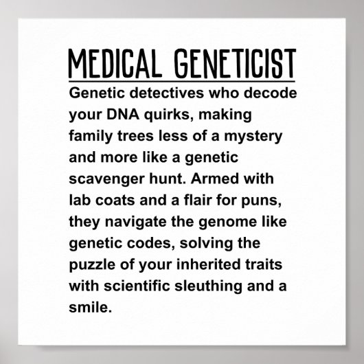 Poster Génétique Médicale (Devant)