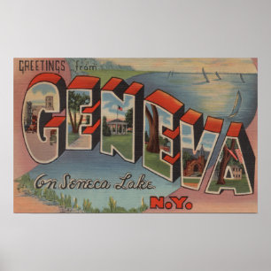 Poster Genève, New York - grandes scènes de lettre