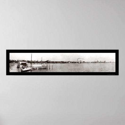 Poster Genève NY Waterfront Photo 1909 (Devant)