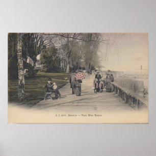 Poster Genève Suisse, Parc Mon Repos, 1910 Vintage