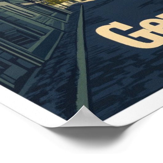 Poster Genève Suisse Vintage voyage d'art (Coin)