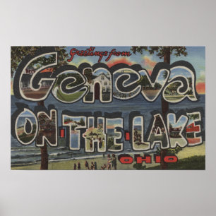Poster Genève-sur-le-lac, Ohio - Scènes de grandes lettre