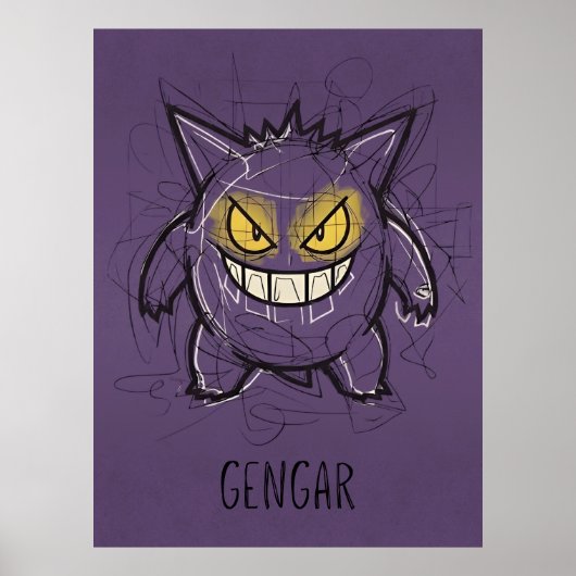 Poster Gengar Chaotic Scribble Art - Ombre Fantomatique S (Devant)