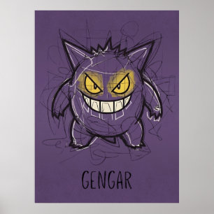 Poster Gengar Griffonnage Chaotique - Ombre de Fantôme Ru
