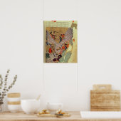 Poster Genghis Khan (c.1162-1227) combat les Chinois à (Cuisine)