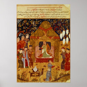 Poster Genghis Khan dans sa tente par Rashid al-Din