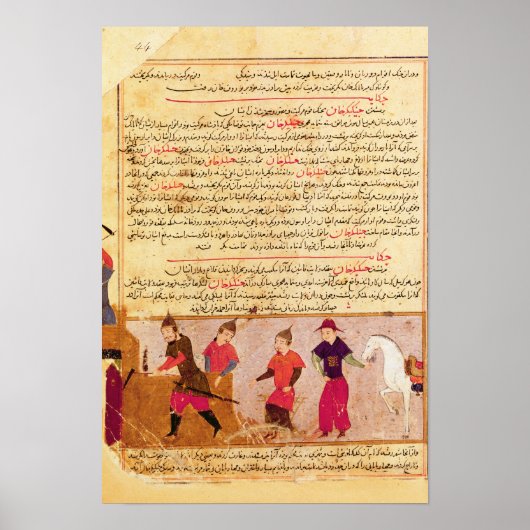 Poster Genghis Khan et ses fils par Rashid al-Din (Devant)