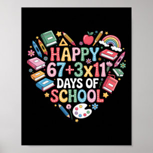 Poster Génial Équation mathématique de 100 jours d'école