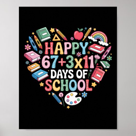 Poster Génial Équation mathématique de 100 jours d'école (Devant)
