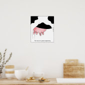 Poster Génie génétique Vache OGM Udder Dessin (Cuisine)