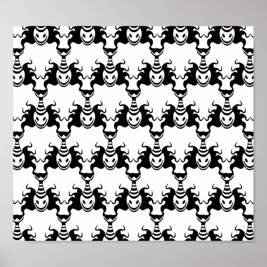 Poster Genie Ghost Sortant de Lampe Motif sans couture (Devant)