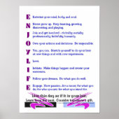 Poster: "Geniet van het leven" Poster (Voorkant)