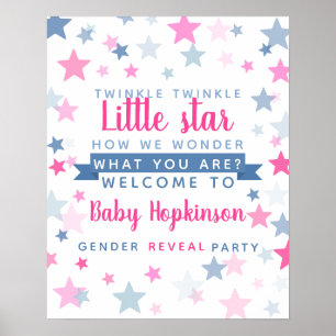 Poster Genre customisé révéler le signe de la fête garçon