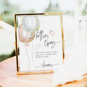 Poster Genre Révéler Bouteille Chug Bière Baby shower Jeu