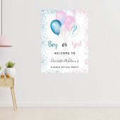 Poster Genre révéler la fête garçon fille bleu rose parti