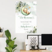 Poster Genre vert neutre au-dessus de l'ours en peluche l (Bureau à domicile)