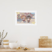 Poster Genshin Impact Chibi A Date Childe et Zhongli (Cuisine)