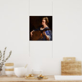 Poster Gentileschi - Auto-Portrait Comme Joueur De Lute (Cuisine)