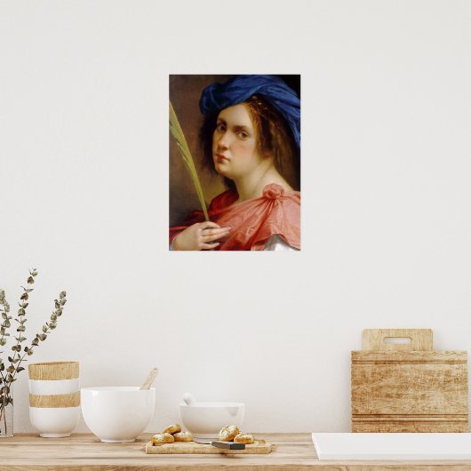 Poster Gentileschi - Autoportrait (Cuisine)