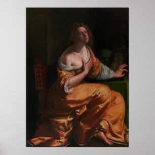 Poster Gentileschi - Autoportrait en Marie-Madeleine