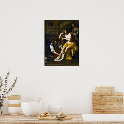 Poster Gentileschi - Bathsheba À Son Bain 1638 (Cuisine)